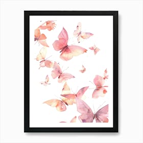 Watercolor Butterflies 3 Art Print