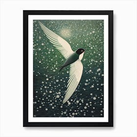Ohara Koson Inspired Bird Painting Swallow 1 Art Print