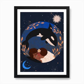 Orca Girl Art Print