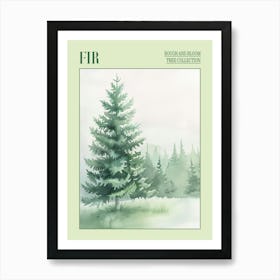 Fir Tree Atmospheric Watercolour Painting 2 Poster Art Print