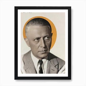 Erich Von Stroheim Retro Collage Movies Art Print