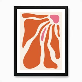 Orange And Pink boho Abstract Art Print