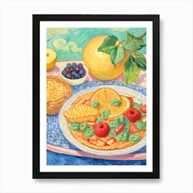 Lunch with fruit Art Print