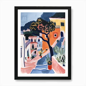 Travel Poster Happy Places Amalfi Coast 1 Art Print