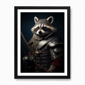 Vintage Portrait Of A Guadeloupe Raccoon 4 Art Print