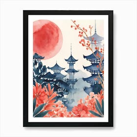 Asian Watercolor Painting 5 Art Print