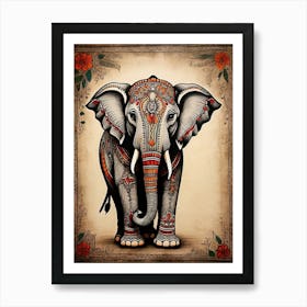 Default Traditional Madhubani Style Painting Of An Elephant On 1 (1) Art Print