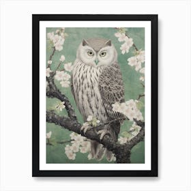 Ohara Koson Inspired Bird Painting Owl 4 Art Print