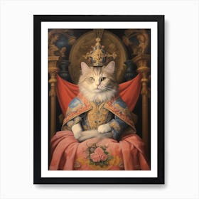 Royal Cat On Throne 6 Art Print