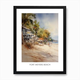 Fort Myers Beach Watercolor 4travel Poster Art Print