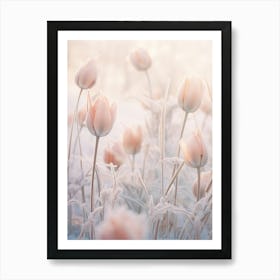 Frosty Botanical Tulip Art Print