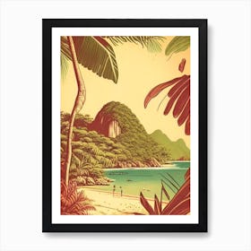 Marajo Island Brazil Vintage Sketch Tropical Destination Art Print