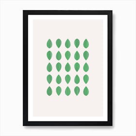 Bright Green Leaves in Calming Print Art Print