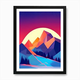 Abstract Mountain Landscape Art Print