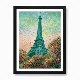 Eiffel Tower Paris France David Hockney Style 17 Art Print