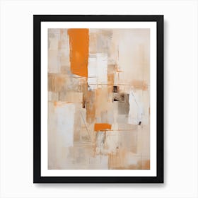 Orange And Brown Abstract Raw Painting 1 Art Print