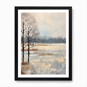 Winter City Park Painting Phoenix Park Dublin 2 Art Print