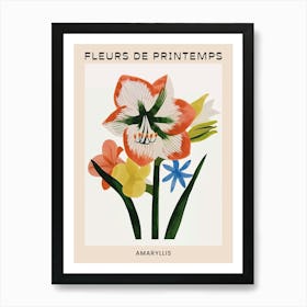 Spring Floral French Poster  Amaryllis 6 Art Print