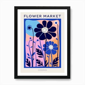 Blue Flower Market Poster Cosmos 3 Art Print