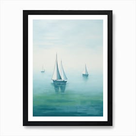 Sailboats In The Sea Art Print