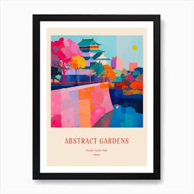 Colourful Gardens Osaka Castle Park Japan 2 Red Poster Art Print