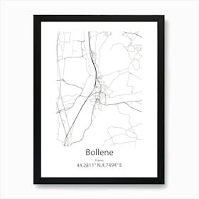 Bollene,France Minimalist Map Poster