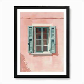 Pink House With Shutters Art Print