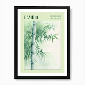Bamboo Tree Atmospheric Watercolour Painting 3 Poster Art Print