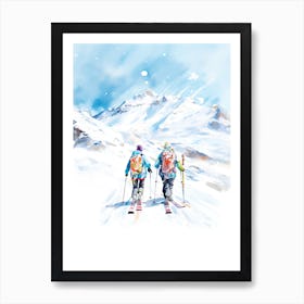 Val D Isere   France, Ski Resort Illustration 2 Art Print
