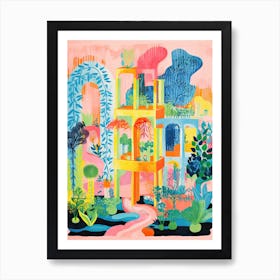 Hanging Gardens Of Babylon Abstract Riso Style 1 Art Print