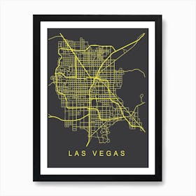 Las Vegas Map Neon Art Print