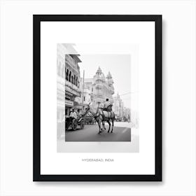 Poster Of Hyderabad, India, Black And White Old Photo 3 Art Print
