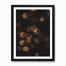 Christmas Gold Lights Art Print