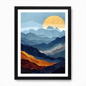 Sunset Over The Mountains Art Print