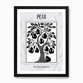 Pear Tree Simple Geometric Nature Stencil 3 Poster Art Print