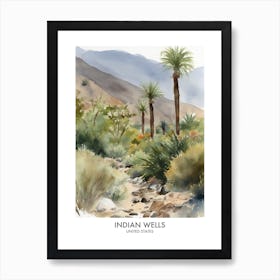 Indian Wells 4 Watercolour Travel Poster Art Print