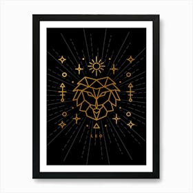 Lion — Zodiac geometric Affiche