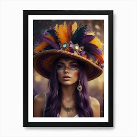 Girl in a hat 2 Art Print