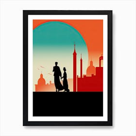 Brighton Beach, England, Bold Outlines 4 Art Print