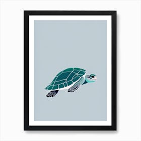 Flatback Sea Turtle (Natator Depressus), Sea Turtle Simplicty 1 Art Print