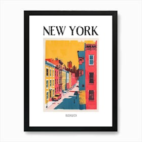 Bushwick New York Colourful Silkscreen Illustration 2 Poster Art Print