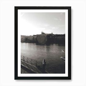 Couple On Vltava River - Prague Art Print