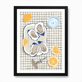 Lemon Oysters On The Half Shell Art Print