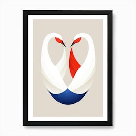 Swan Minimalist Abstract 4 Art Print