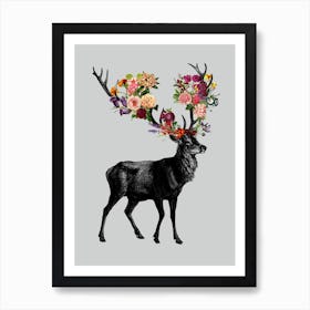 Spring Itself Deer Floral Art Print