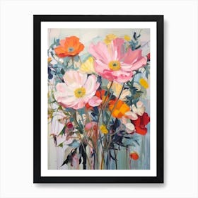 Abstract Flower Painting Anemone 1 Art Print