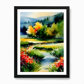 Landscape Watercolor Painting 3 Art Print