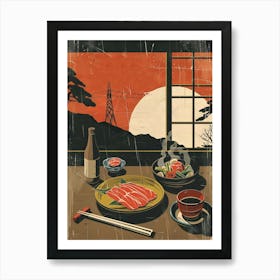 Shabu Shabu Meal Mid Century Modern Art Print