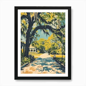 Audubon Park And Zoo Storybook Illustration 3 Art Print