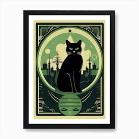 The Fool, Black Cat Tarot Card 2 Art Print